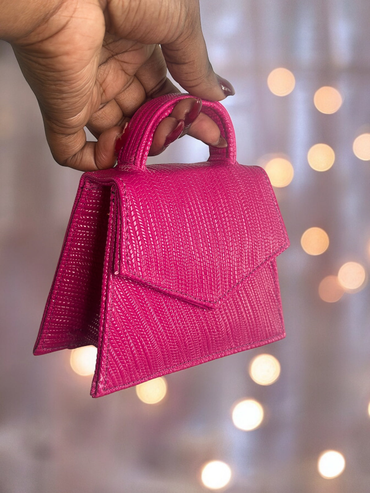 Pink Palm Leaf Mini Handbag